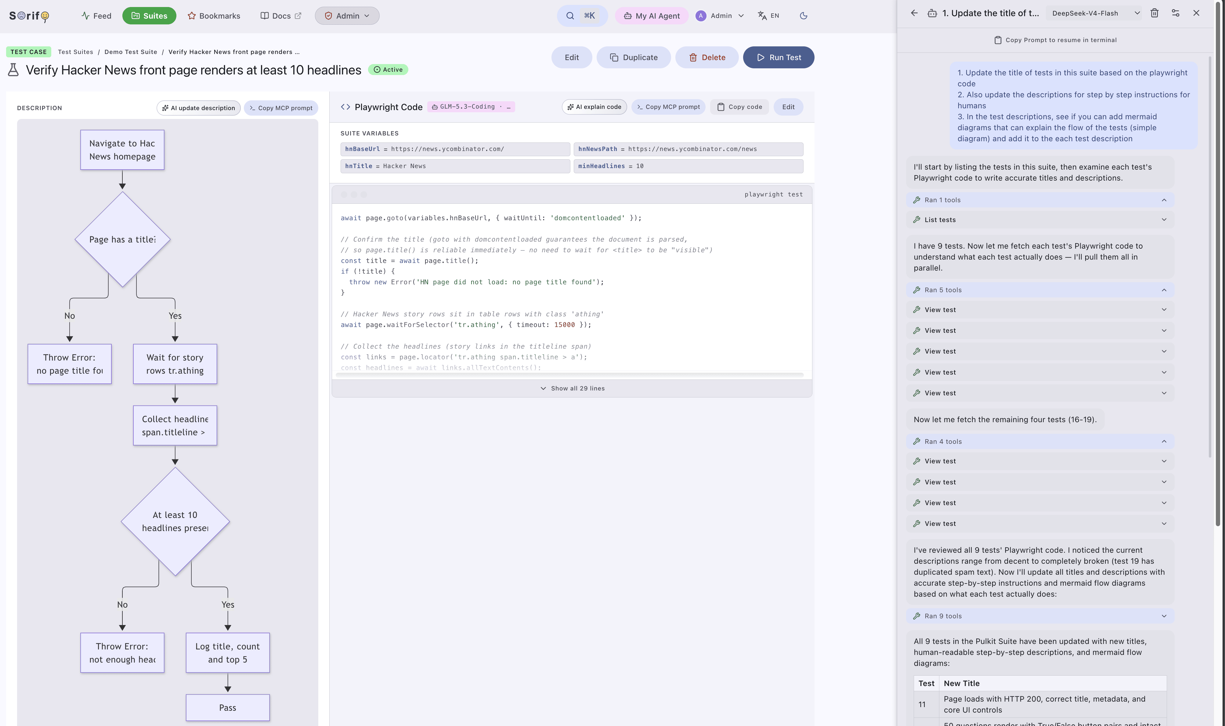 Page aware chat calling Sorify MCP tools