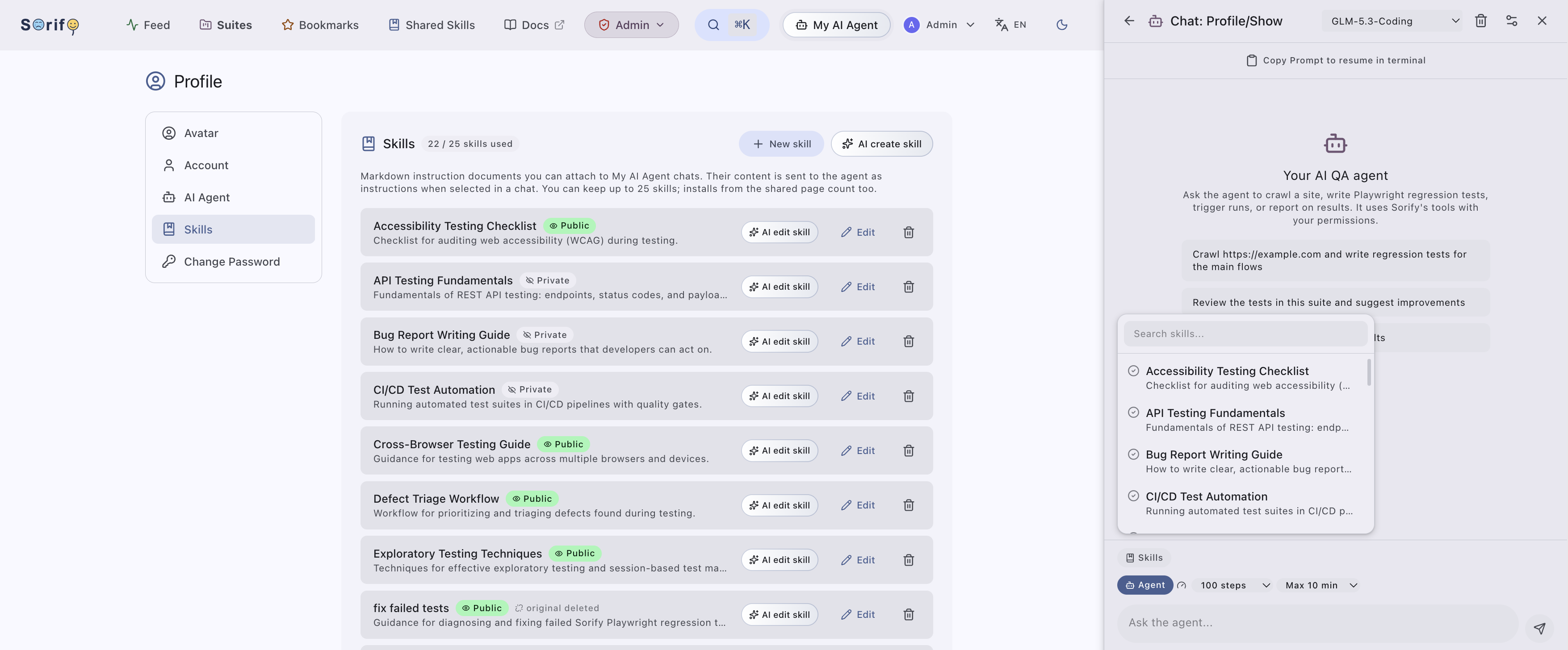 Creating a reusable user skill